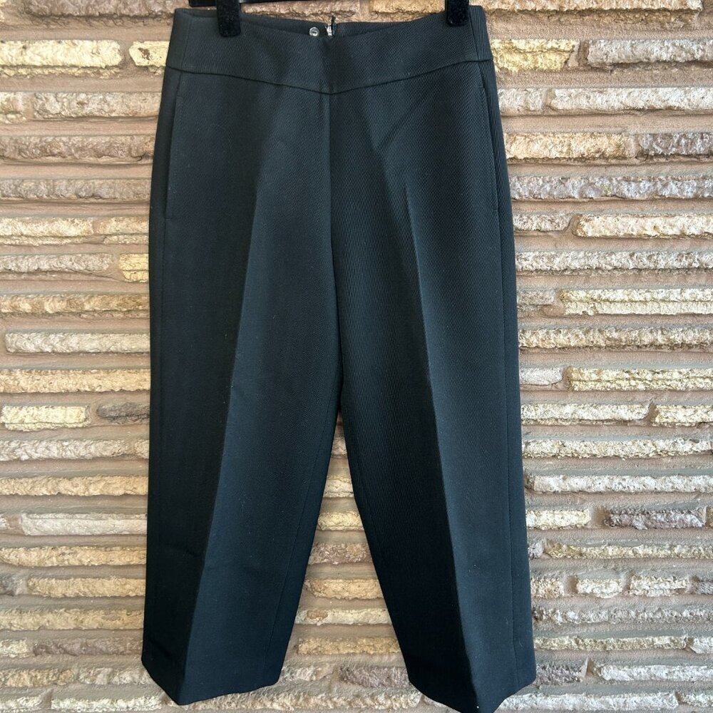 Akris Punto Black 100% Wool Cropped Ankle Pants Back Zip Size 6 - Picture 9 of 9